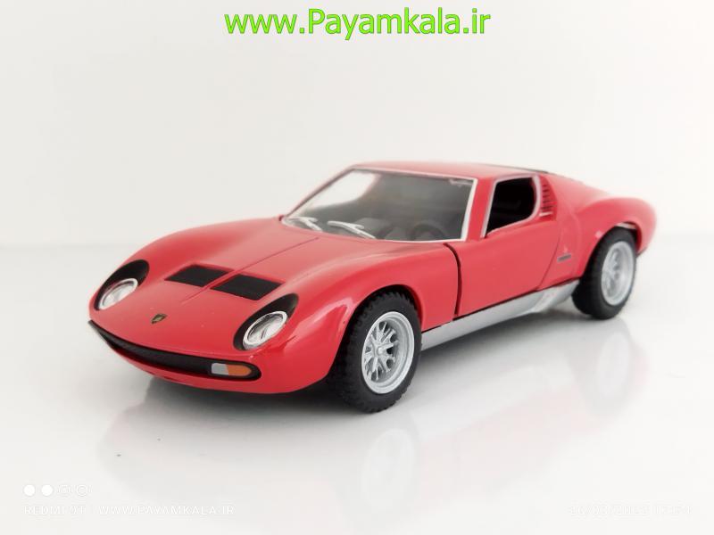 ماکت فلزی ماشین اسباب بازی لامبورگینی میورا فلزی عقب کش (LAMBORGHINI MIURA P400) قرمز